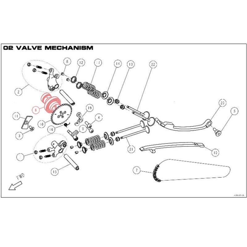 Arbre à cames RACING 240° DAYTONA 190 - 86878