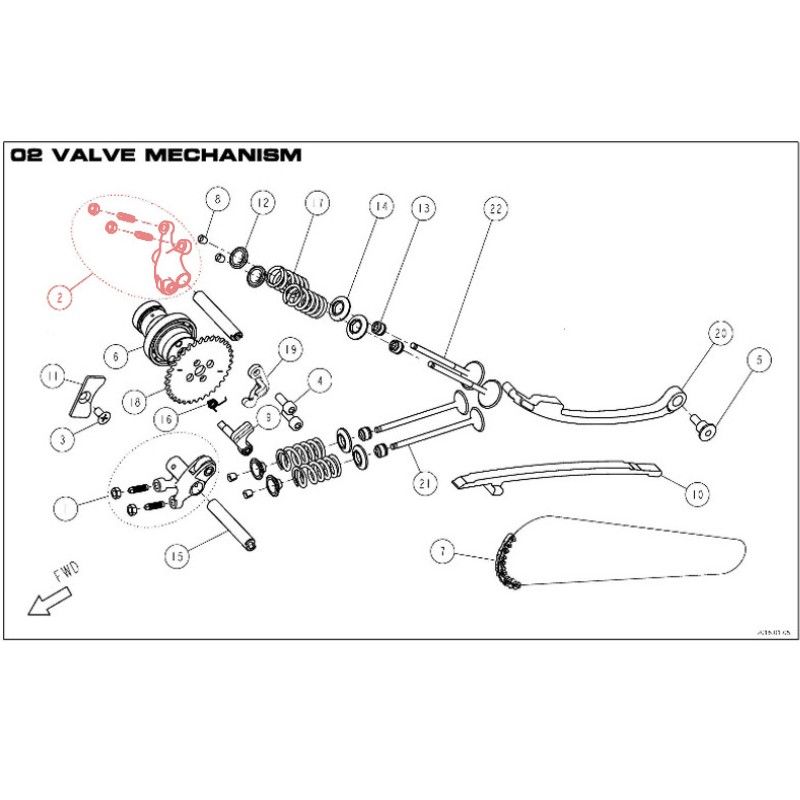 Culbuteur de soupape d'admission pour moteur DAYTONA 190 - 86393