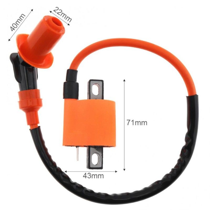 Bobine orange racing moteur pit bike quad 1 pin