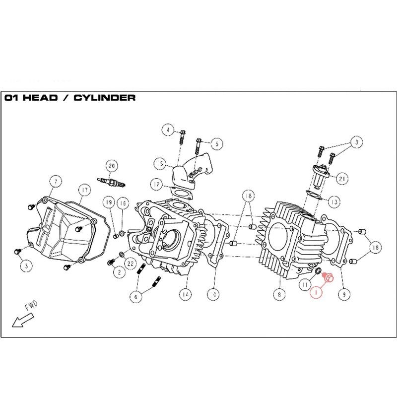 Vis à embase M10 x 16 pour cylindre DAYTONA 190 - 86448