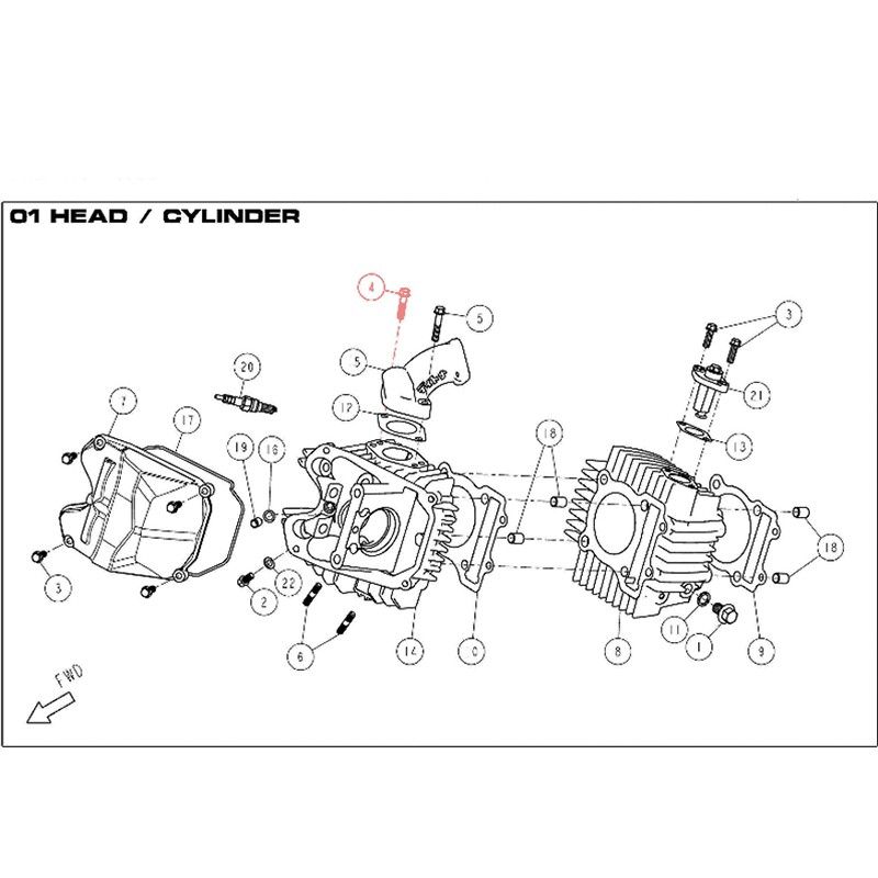Vis à embase M6 x 25 pour pipe DAYTONA 190 - 86466