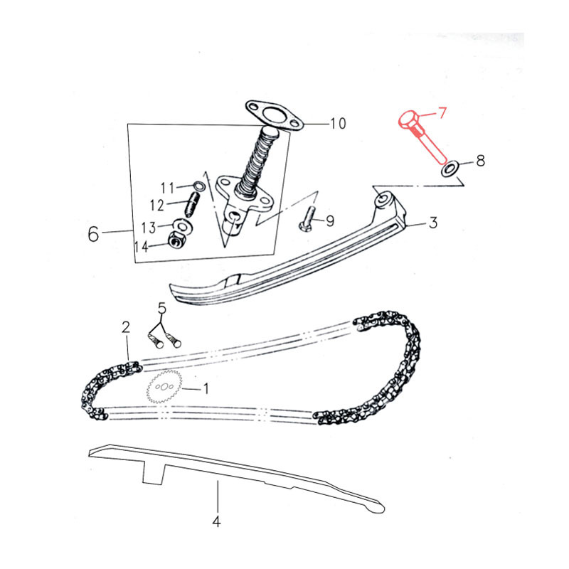 Boulon de guide de chaîne supérieur YX / GPX