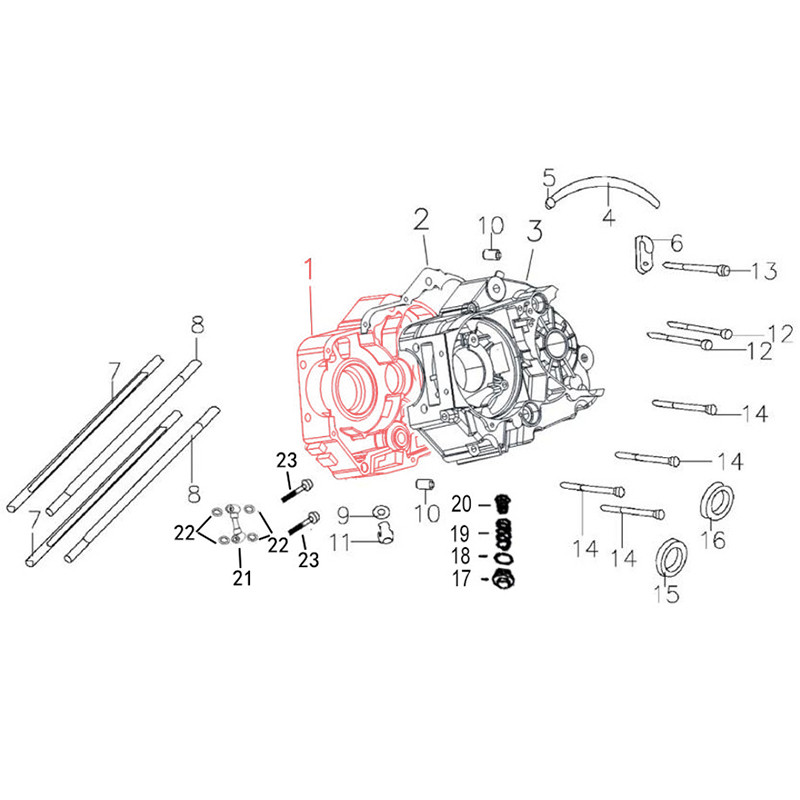 Carter moteur Takegawa 170 côté droit