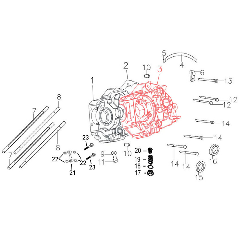 Carter moteur Takegawa 170 côté gauche