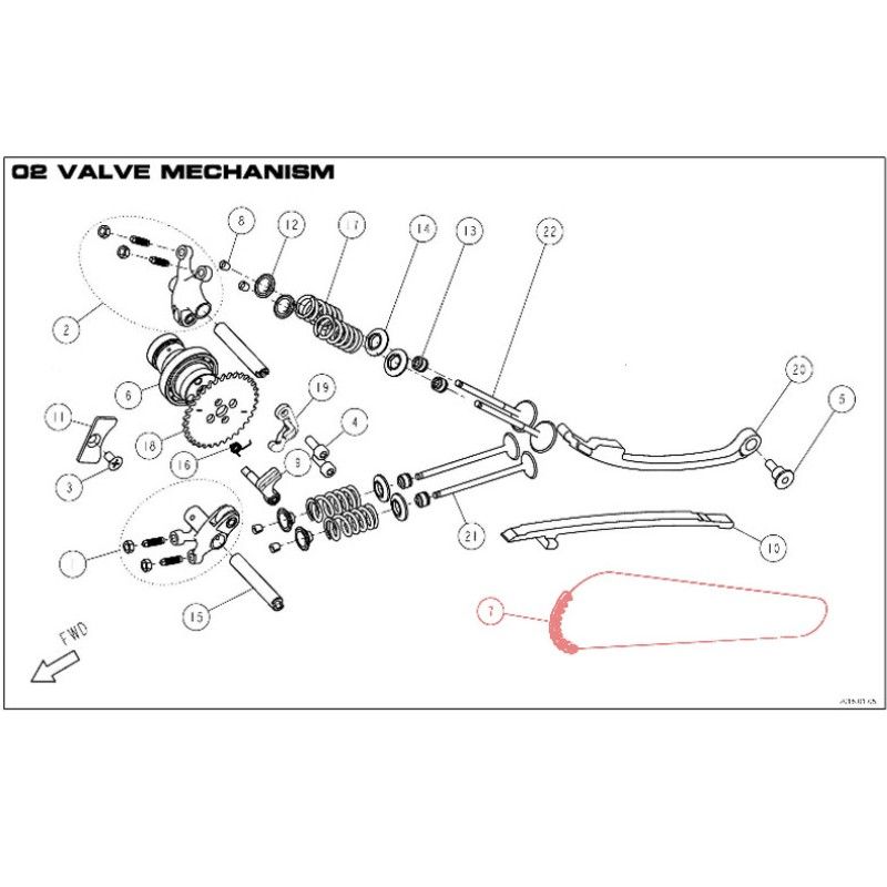 Chaîne de distribution pour moteurs DAYTONA 190cc 94 maillons - 86391