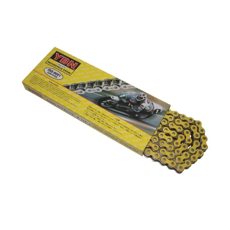Chaîne YABAN YBN 420H - S/YE Pas 420 - 120 maillons jaune pour Pitbike
