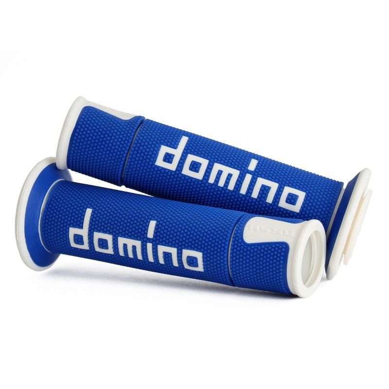 Paire de poignées bleu/blanc ROAD-RACING DOMINO réf. A45041C4648B7-0