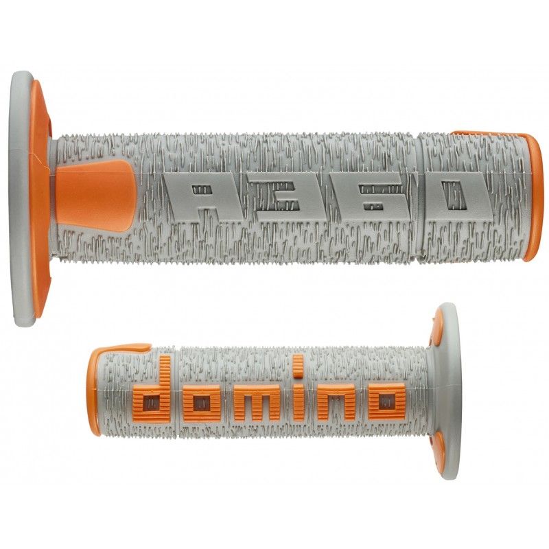 Paire de poignées gris/orange off-road DOMINO réf. A36041C5245A7-0