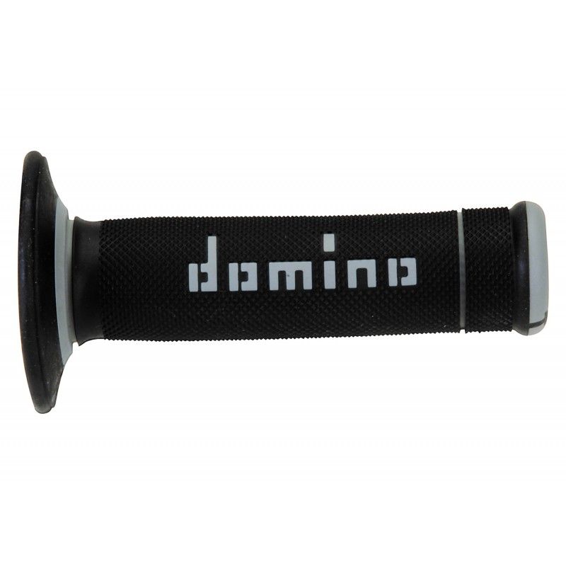 PAIRE DE POIGNÉES NOIR/GRIS OFF-ROAD DOMINO réf. A02041C7170A7-1