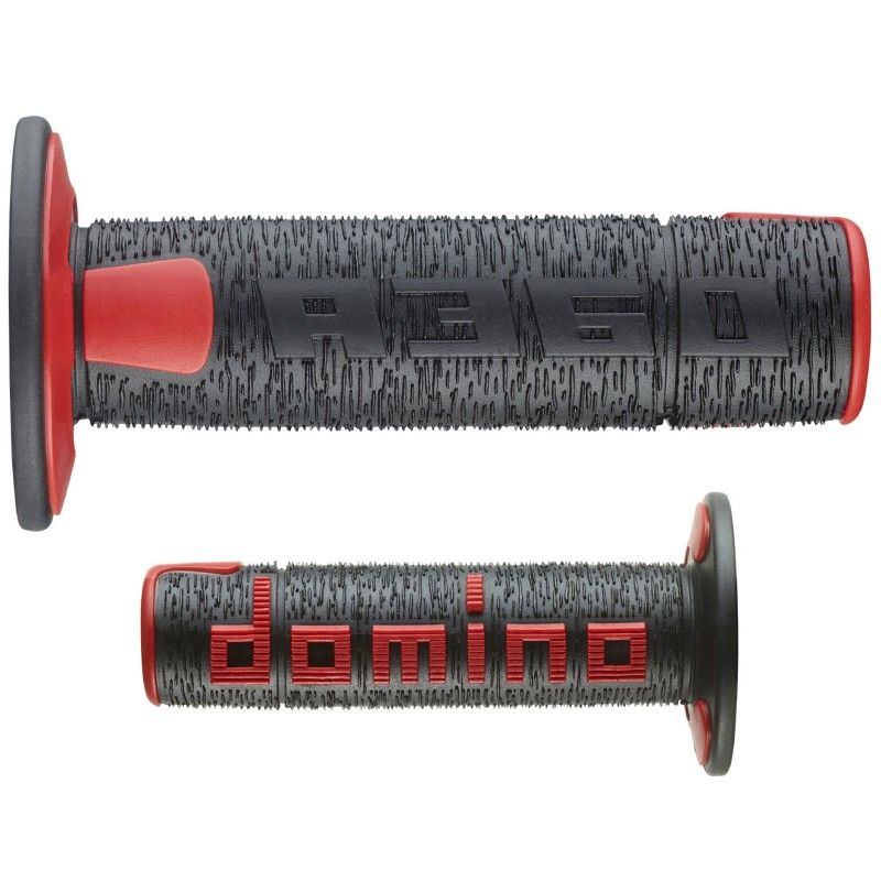 PAIRE DE POIGNÉES NOIR/ROUGE OFF-ROAD DOMINO réf. A36041C4042A7-0
