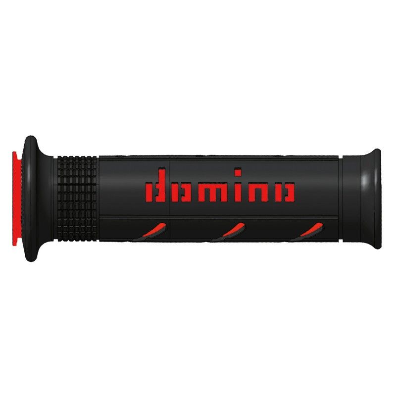 Paire de poignées noir/rouge ROAD-RACING DOMINO réf. A25041C4240C7-0