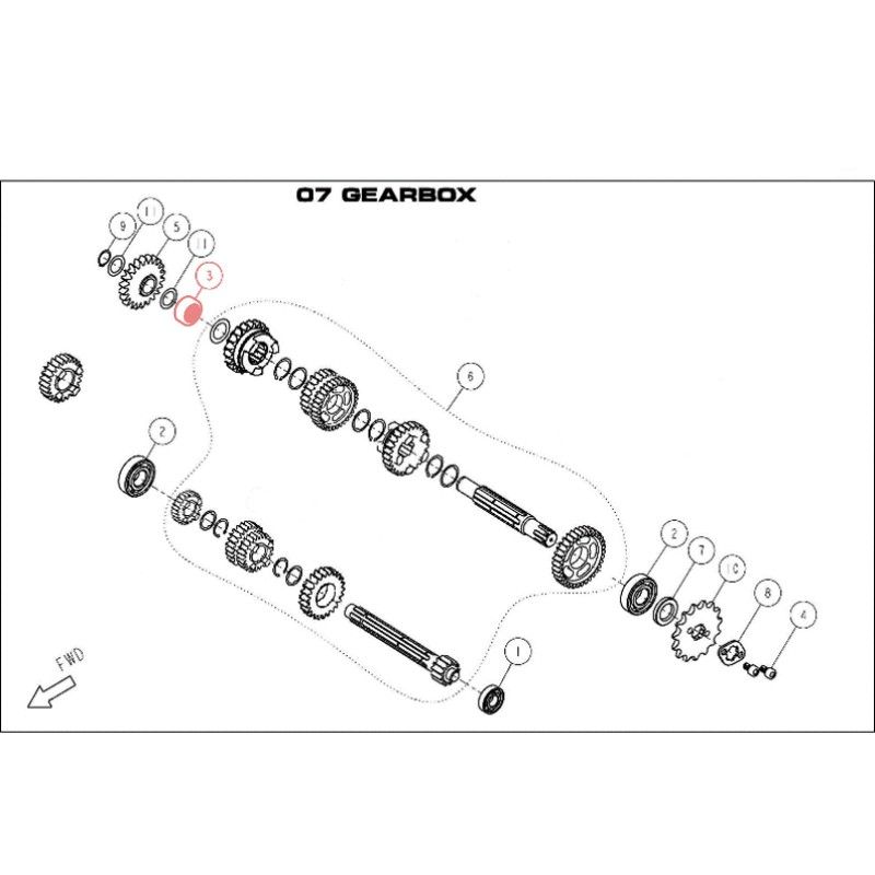 Roulement à rouleaux NK152712 15 x 27 x 12 secondaire côté droit DAYTONA 190