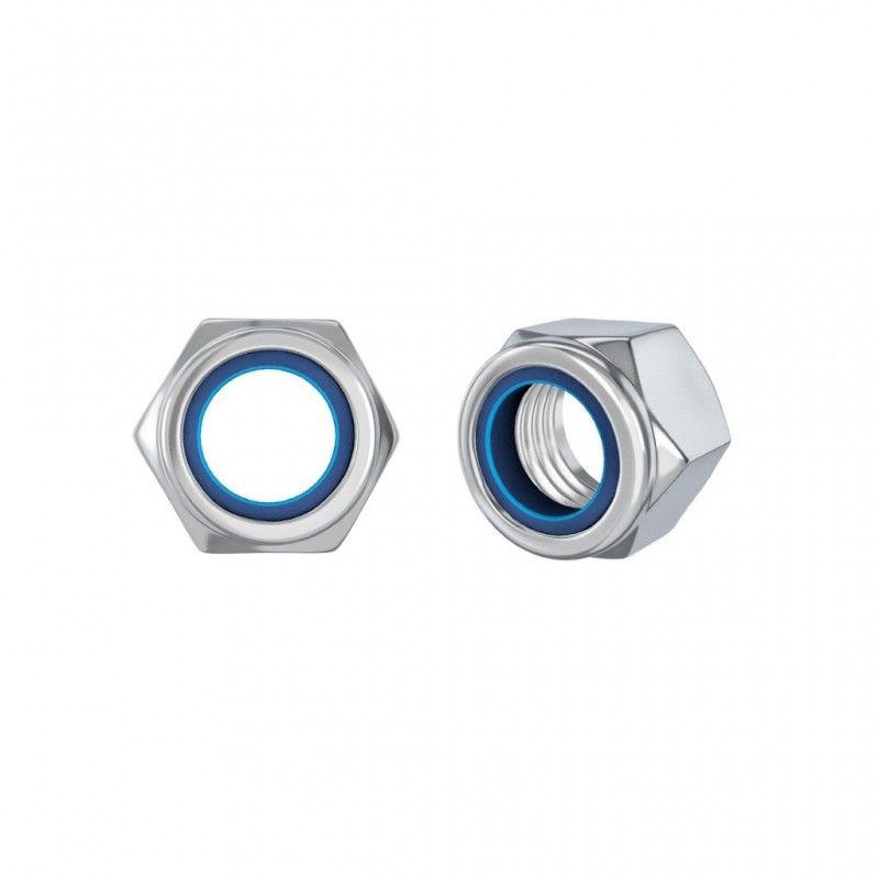 Écrou hexagonal autobloquant zingué M6