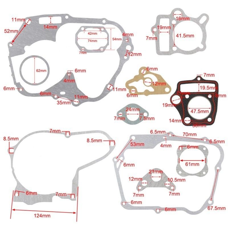 Kit de joints moteur YX 110cc démarrage électrique