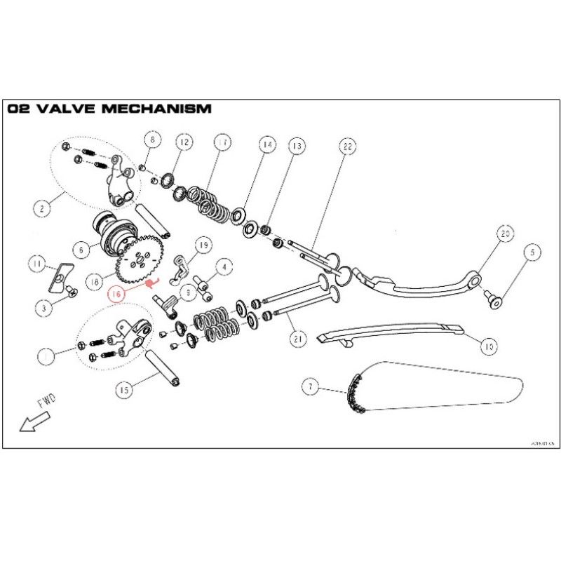 Ressort de rappel de décompresseur Ver. 2 DAYTONA 190 - 87621