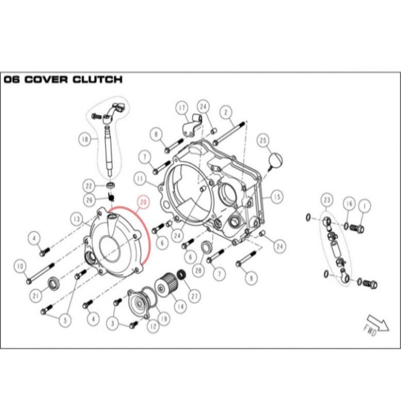 Joint torique couvercle de carter d'embrayage DAYTONA 190 - 86435