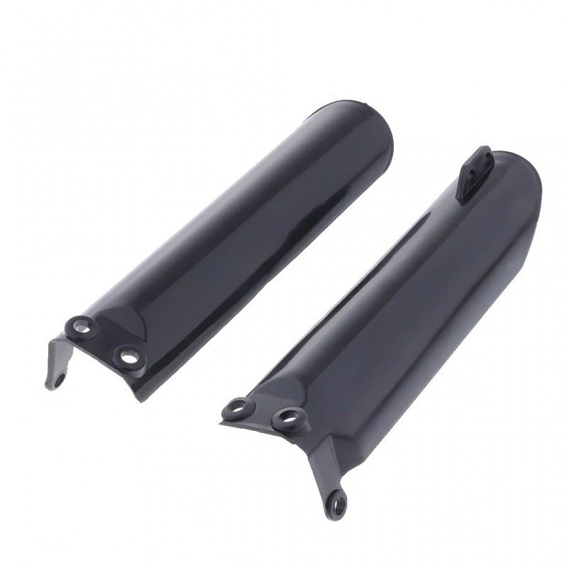 Protège-fourreaux noirs pour fourches pitbike avec patte avancée