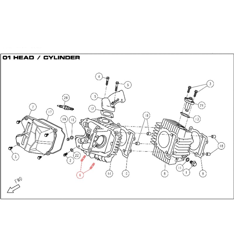 Goujon M6 x 32 pour échappement DAYTONA 190 - 83703