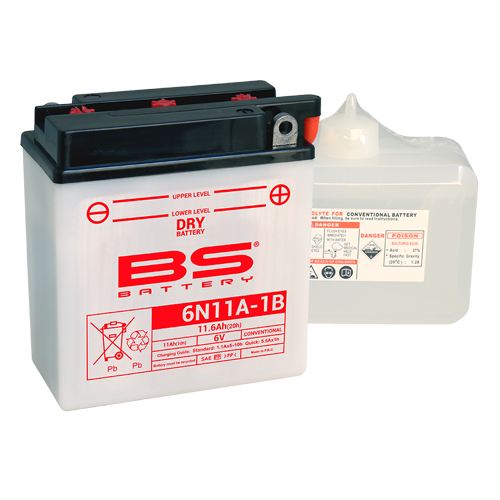 Batterie 6N11A-1B (avec pack acide) BS BATTERY