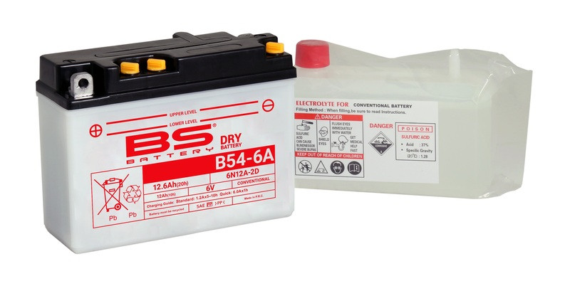 Batterie 6N12A-2D (avec pack acide) BS BATTERY