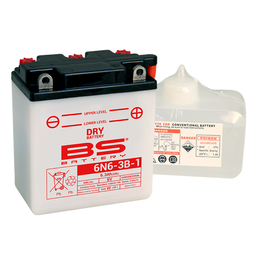 Batterie 6N6-3B-1 (avec pack acide) BS BATTERY