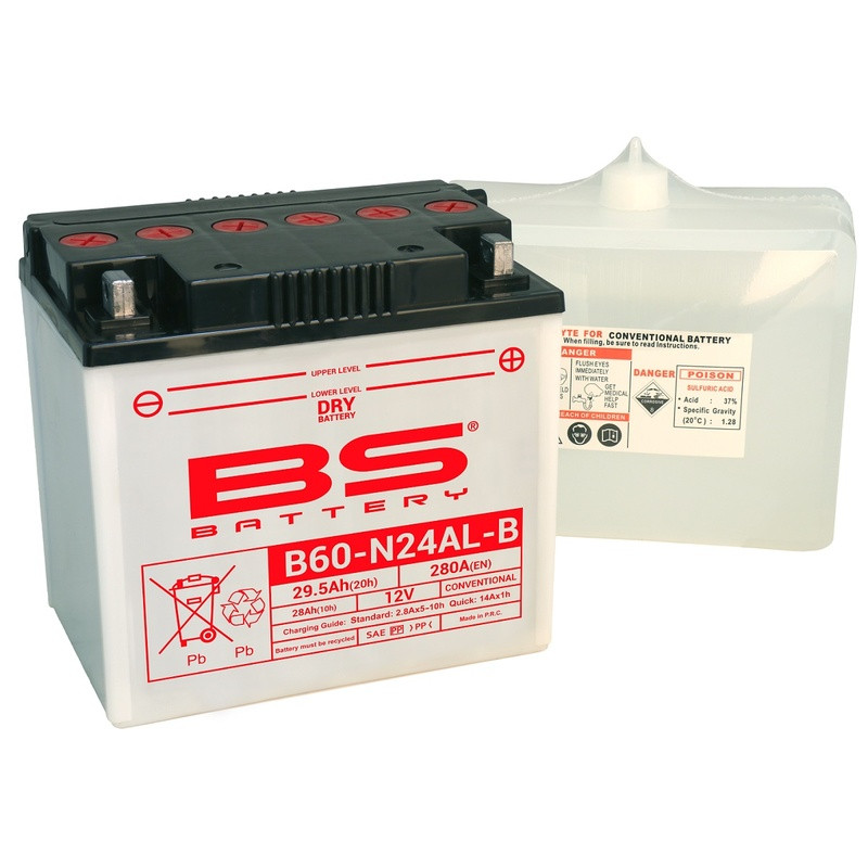 Batterie B60-N24AL-B (avec pack acide) BS BATTERY