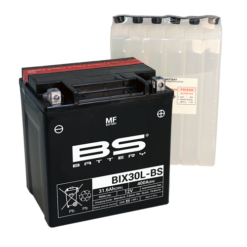Batterie BIX30L-BS (avec pack acide) BS BATTERY