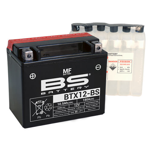 Batterie BTX12-BS (avec pack acide) BS BATTERY