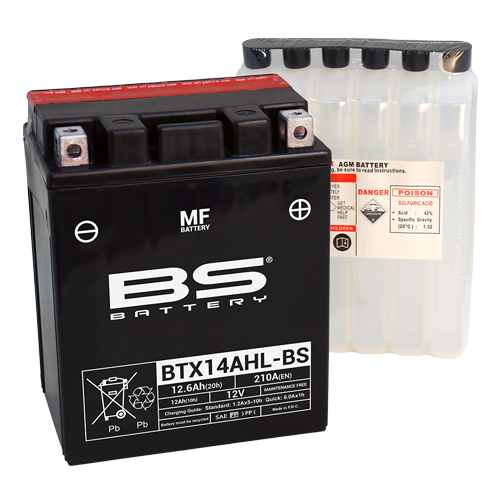 Batterie BTX14AHL-BS (avec pack acide) BS BATTERY