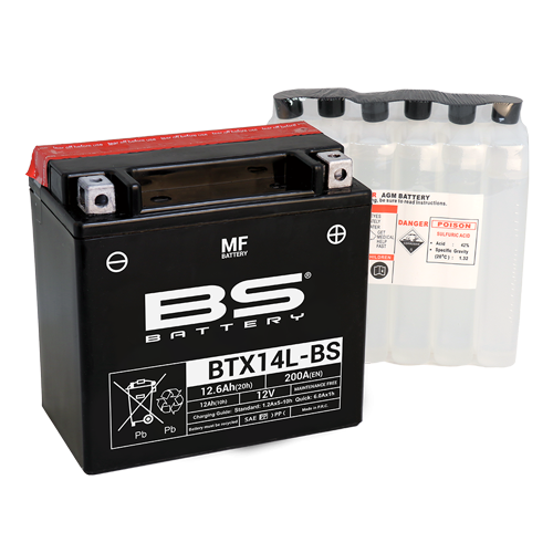 Batterie BTX14L-BS (avec pack acide) BS BATTERY