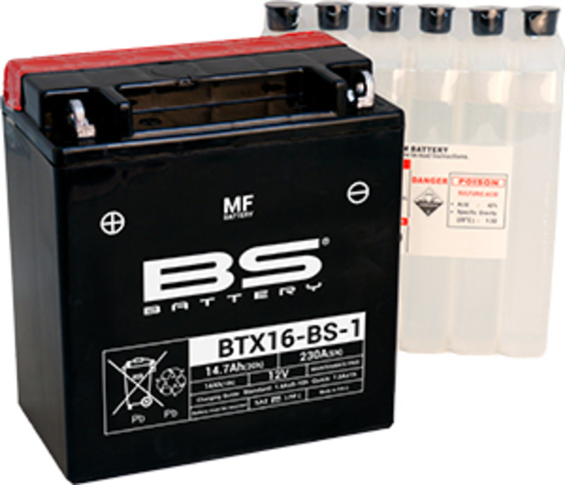Batterie BTX16-BS1 (avec pack acide) BS BATTERY
