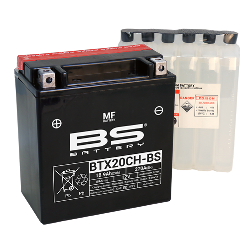 Batterie BTX20CH-BS (avec pack acide) BS BATTERY