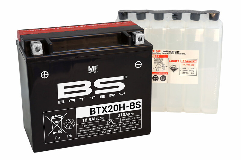 Batterie BTX20H-BS MF (avec pack acide) BS BATTERY