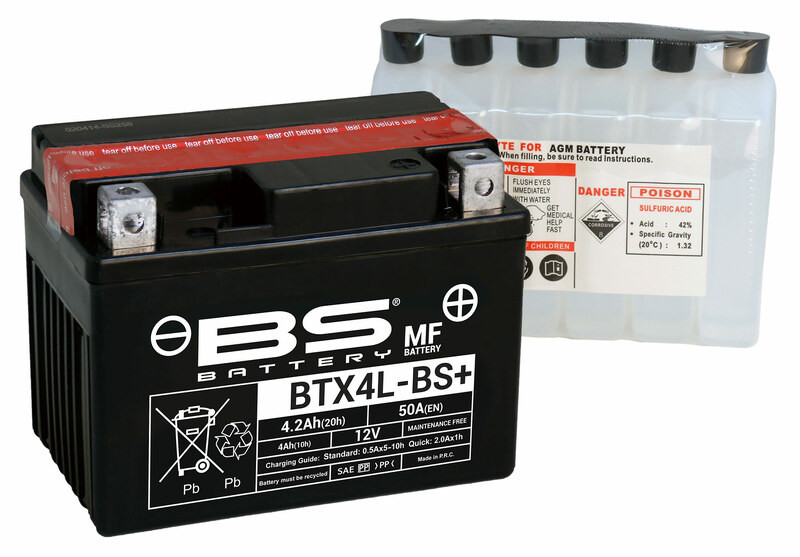 Batterie BTX4L-BS (avec pack acide) BS BATTERY