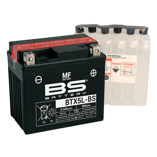 Batterie BTX5L-BS (avec pack acide) BS BATTERY