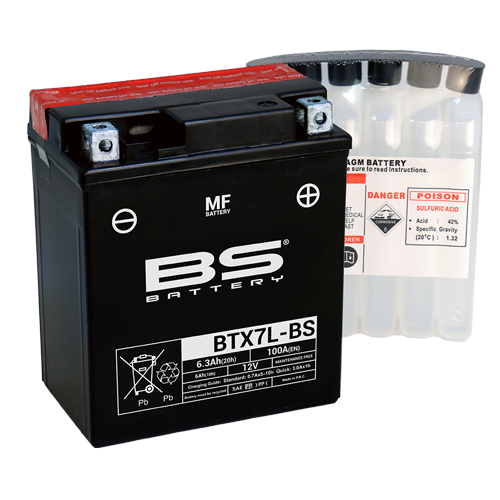 Batterie BTX7L-BS (avec pack acide) BS BATTERY