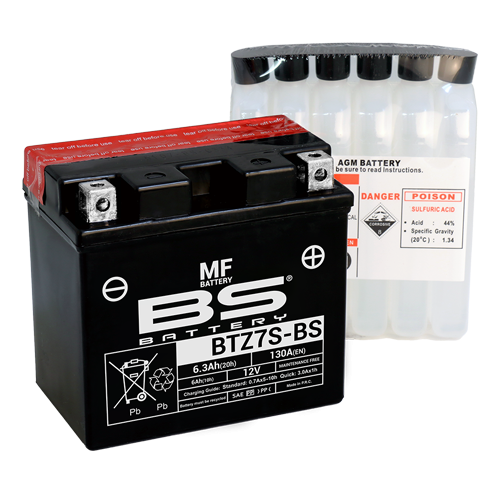 Batterie BTZ7S-BS (avec pack acide) BS BATTERY