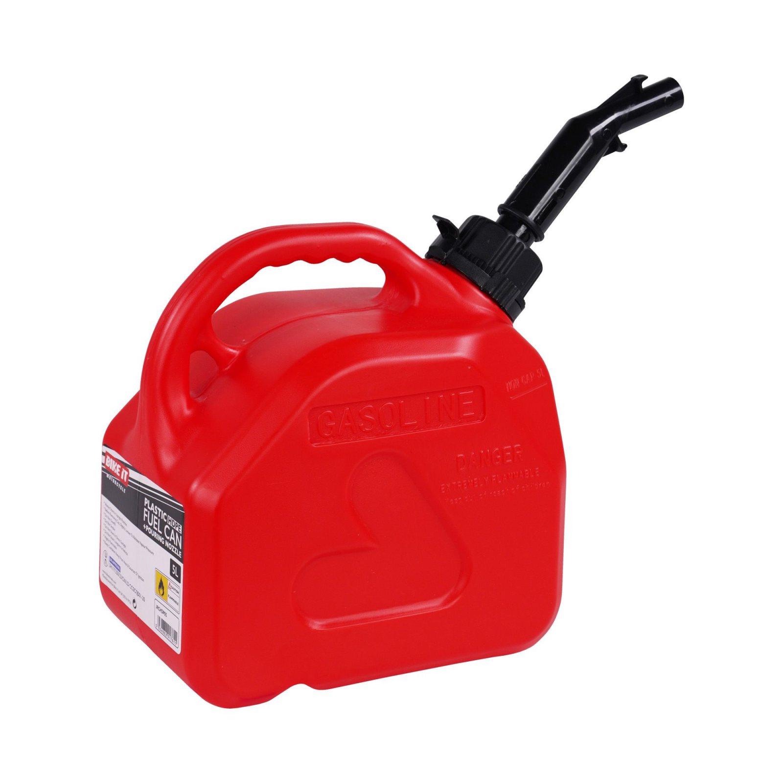 Bidon Jerrican d'essence de 5 litres avec bec verseur à pression – Rouge