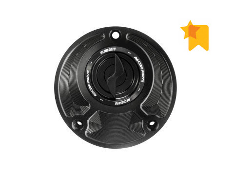 Bouchon de Réservoir de Carburant NOIR YAMAHA Accossato - Avec Fermeture Rapide - En Aluminium Usiné CNC