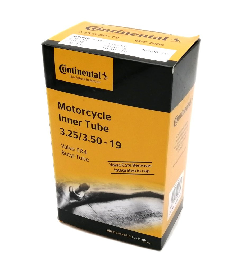 CHAMBRE AIR MOTO 19 " 3.25-3.50X19 CONTINENTAL (VALVE TR4 DROITE)