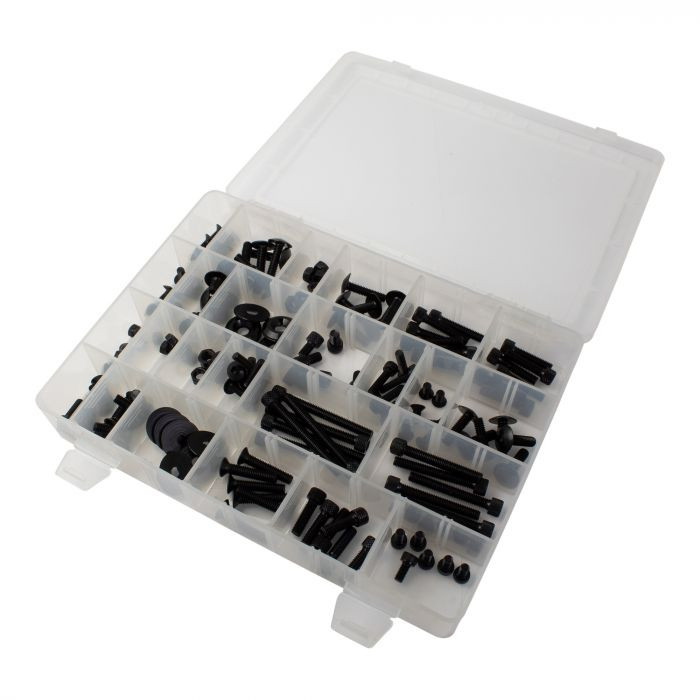 Coffret Kit de Vis et Ecrous UNIVERSELS NOIRS BikeTek 150 pièces