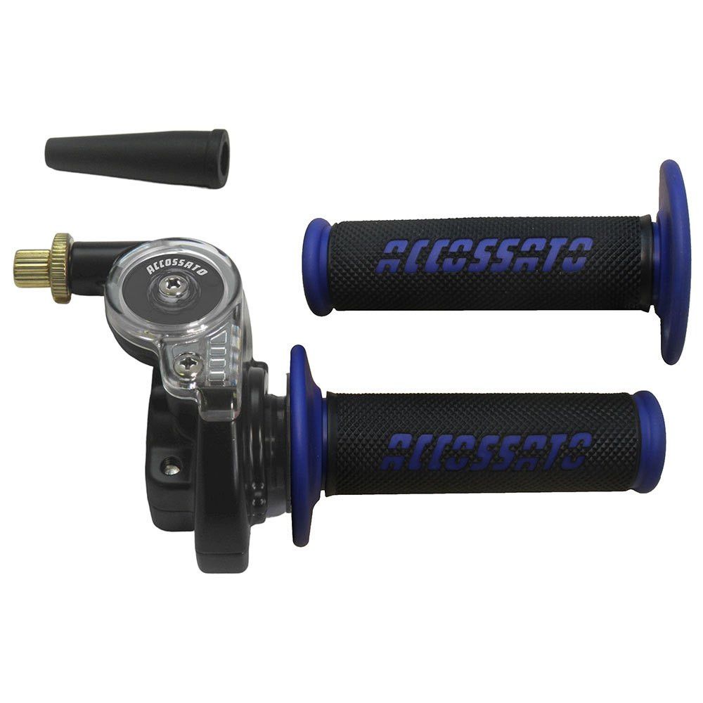 Commande d'accélérateur BLEU à câble unique 2T pour scooters et motos tout-terrain ACCOSSATO – TC010-GR008B