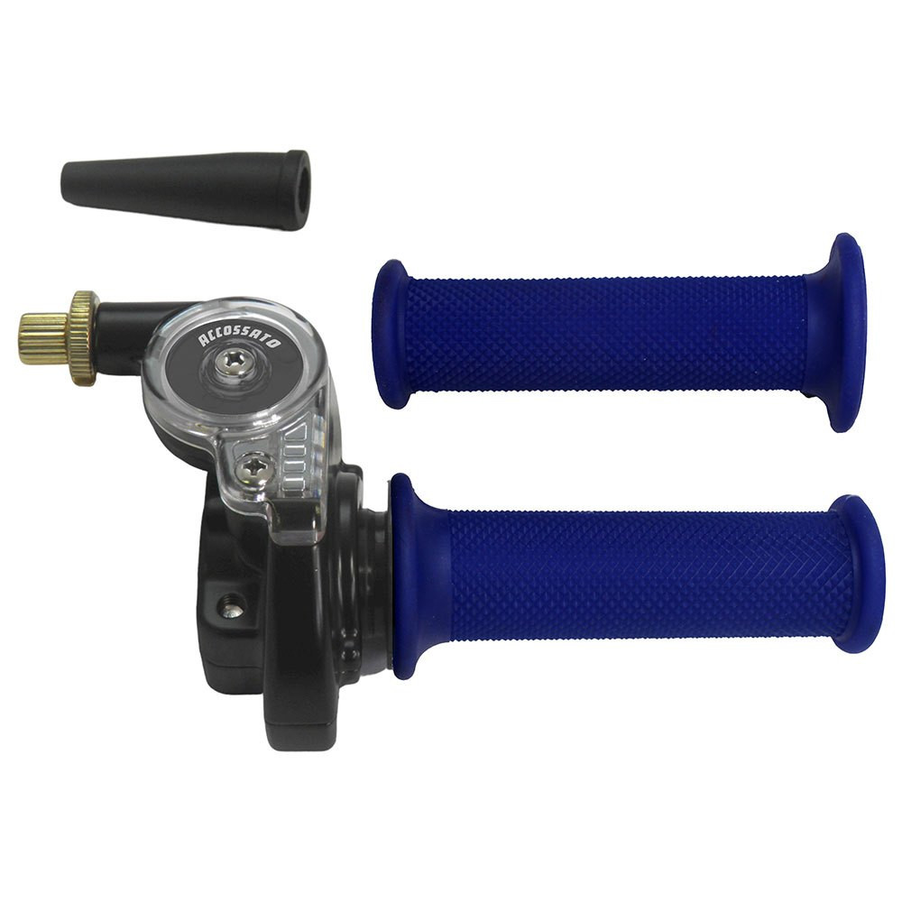 Commande d'accélérateur BLEU à câble unique 2T pour scooters et motos tout-terrain ACCOSSATO – TC010-GR001B