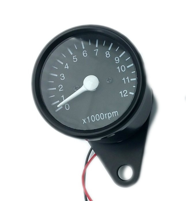 Compte tour noir VINTAGE 0-12000 tr/mn BRAZOLINE