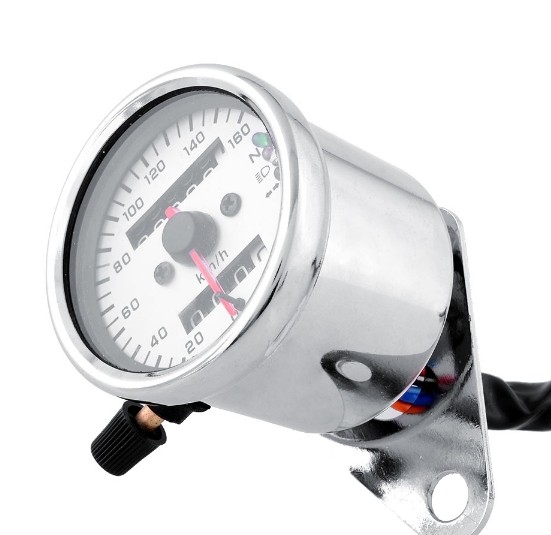Compteur vitesse chromé VINTAGE 0-160km/h BRAZOLINE
