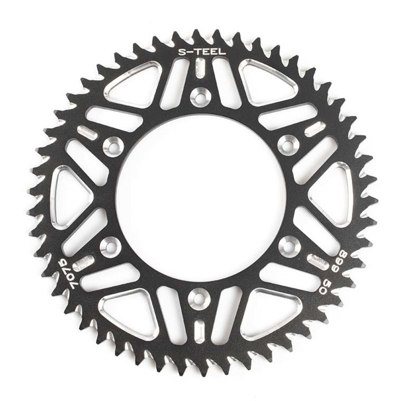 Couronne Alu S-TEEL Anti-Boue Husqvarna/Gas Gas/Beta/Sherco Pas 520 Noir 48 dent