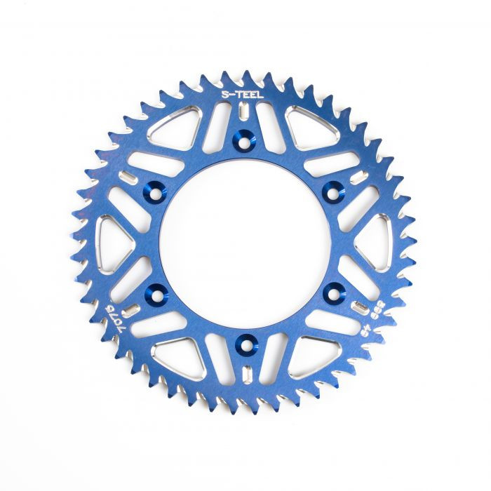 Couronne Alu S-TEEL Anti-Boue Yamaha Pas 520 Bleu 48 dents – C-AB0798-YZ48 BLUE