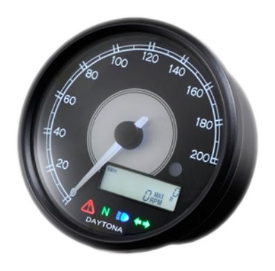 DAYTONA Compteur aiguille VELONA 80, 200km/h, avec compte-tours LCD