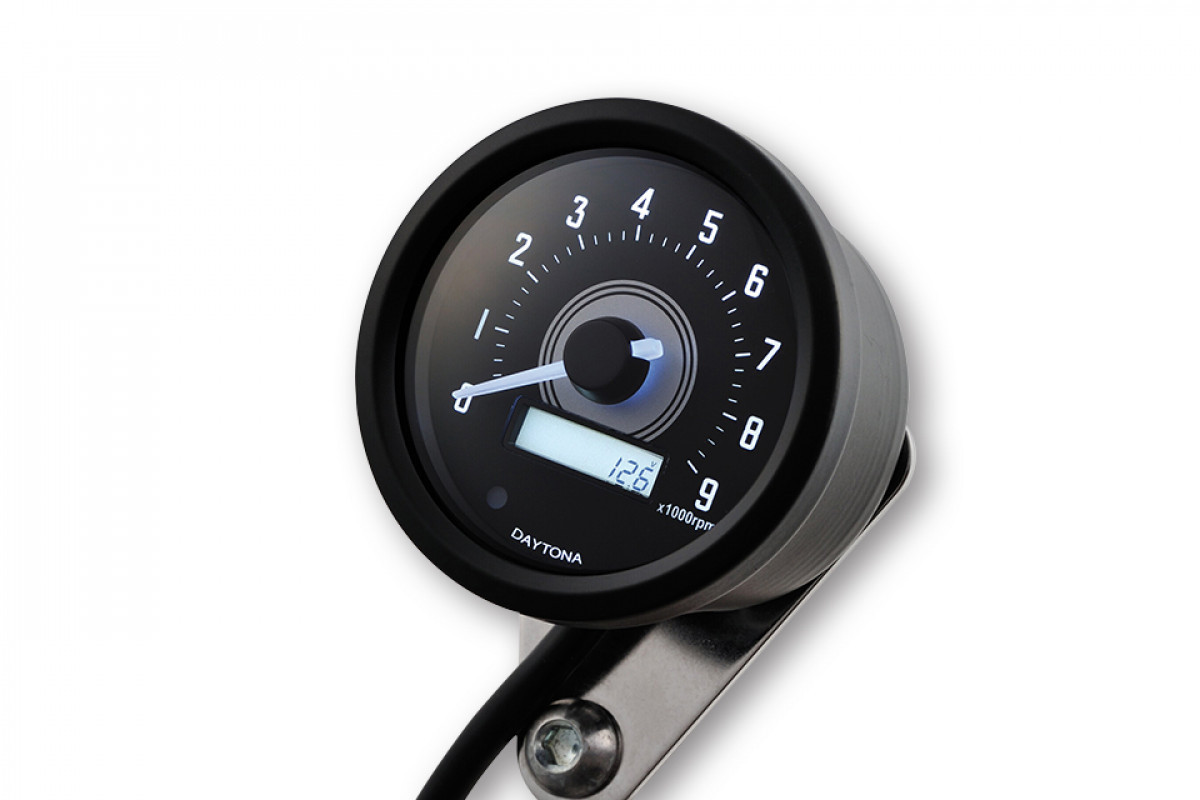 DAYTONA Digital compte-tours, VELONA 2, noir 60 mm, 9000 trs/min, avec support