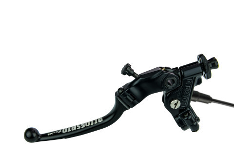 Embrayage complet à câble avec levier coloré NOIR 34mm rabattable (écrou + levier) ACCOSSATO